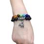 7 Chakra Bracelets For Women Men 8mm Lava Rock Stone Essential Oil Diffuser Healing Anxiety Distance Couple Friendship Charm Bracelet