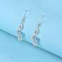 WINNICACA Music Note Earrings Sterling Silver Created Opal Musical Jewelry for Dance Lovers for Women Her Teacher
