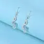 WINNICACA Music Note Earrings Sterling Silver Created Opal Musical Jewelry for Dance Lovers for Women Her Teacher