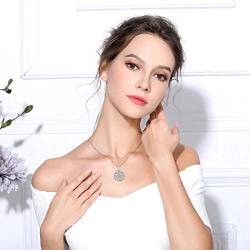 CELESTIA Sterling Silver Necklace for Women, Good Luck Irish Celtic Knot Pendant Necklace Jewelry Birthday Spirit Gifts for Her - 18 Inch Chain
