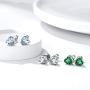 Hadskiss Dainty Heart Birthstone Stud Earrings for Women Girls, 925 Sterling Silver Studs Earrings, Hypoallergenic 6MM Cubic Zirconia Earrings, Gift for Birthday Christmas, Come with Jewelry Box