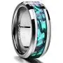 N-A 8 mm Inlaid Abalone Shell Beveled Tungsten Carbide Ring Jewelry for Wedding Party Finger Rings N-A 8 mm Inlaid Abalone Shell Beveled Tungsten Carbide Ring Jewelry for Wedding Party Finger Rings