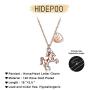 Hidepoo Horse Gifts for Girls, 14K Rose Gold Plated Horse Pendant Necklace Kids Heart Initial Necklace Dainty Horse Jewelry Girls Horse Necklace Horse Gifts for Girls Women