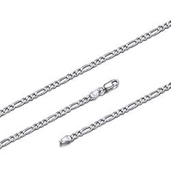 Silvora S925 Curb Link Chain Necklace 3MM/5MM, Sterling Silver Figaro Link Chains for Men Women Italy Miami Curb Chains 14-28 Inches （Gift Packaging