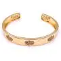 LESLIE BOULES 18K Gold Plated Hamsa Hand Cuff Bracelet for Women Lucky & Protection Jewelry for Her