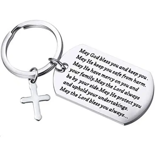 Christian Gifts Bible Verse Keychain May God Bless And Keep You Always Religious Jewelry Scripture Gifts