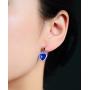 NEOGLORY Blue Heart Crystal Drop Earrings Rhinestone Platinum Plated Fashion 2019