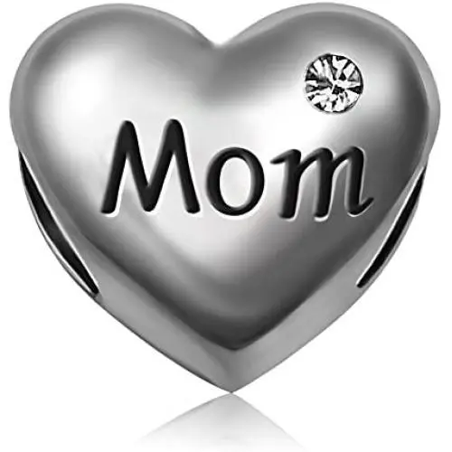 TGLS Heart Mom Charm Love Mother Gifts Jan-Dec Simulated Birthstone Beads for European Charms Bracelets TGLS Heart Mom Charm Love Mother Gifts Jan-Dec Simulated Birthstone Beads for European Charms Bracelets