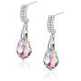 KesaPlan Crystal Earrings Dangle Earrings Crystal Drop Earrings for Girls, Sterling Silver Crystal Drop Earrings for Women