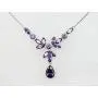 Faship Gorgeous Cubic Zirconia CZ Crystal Floral Necklace Earrings Set