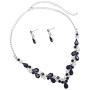 Rosemarie Collections Womens Rhinestone Teardrop Statement Necklace Hypoallergenic Drop Earrings Set, 15''-21'' with 6'' Extender