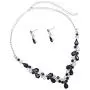 Rosemarie Collections Womens Rhinestone Teardrop Statement Necklace Hypoallergenic Drop Earrings Set, 15''-21'' with 6'' Extender