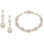 UDORA Zirconia Teardrop Earrings Bracelet Jewelry Sets Brides Bridesmaids Wedding Prom Party