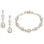 UDORA Zirconia Teardrop Earrings Bracelet Jewelry Sets Brides Bridesmaids Wedding Prom Party