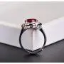 Alexs Wish List Lab Created Ruby Halo Ring in 14K White Gold Plated Adjustable Size