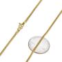 The Bling Factory 1.9mm 24k Yellow Gold Plated Stainless Steel Round Snake Chain Necklace + Gift Box