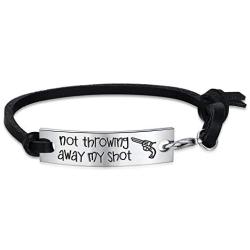 Hamilton Musical Jewelry Broadway Theater Gift Not Throwing Away My Shot Rise Up Leather Bracelet for Teen Girls