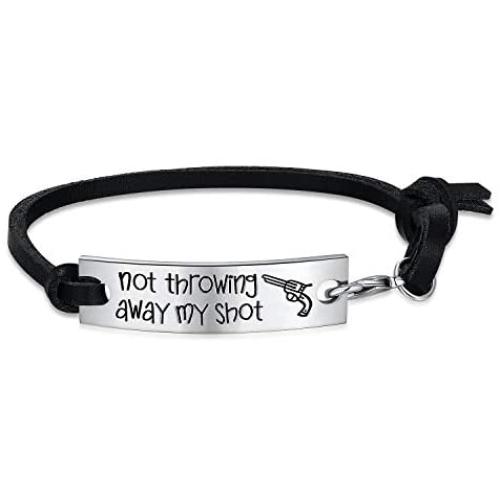 Hamilton Musical Jewelry Broadway Theater Gift Not Throwing Away My Shot Rise Up Leather Bracelet for Teen Girls
