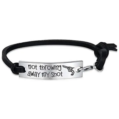 Hamilton Musical Jewelry Broadway Theater Gift Not Throwing Away My Shot Rise Up Leather Bracelet for Teen Girls Hamilton Musical Jewelry Broadway Theater Gift Not Throwing Away My Shot Rise Up Leather Bracelet for Teen Girls
