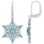 Belinda Jewelz Womens 925 Solid Sterling Silver Winter Snowflake Dangle Earrings