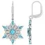 Belinda Jewelz Womens 925 Solid Sterling Silver Winter Snowflake Dangle Earrings Belinda Jewelz Womens 925 Solid Sterling Silver Winter Snowflake Dangle Earrings