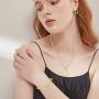 ORAZIO Initial Letter Pendant Necklace Mens Womens Thick 14K Gold Plated Hoop Earrings for Women Paperclip Chain Link Choker Necklace and Link Bracelet Set Gold Plated Jewelry Set for Women