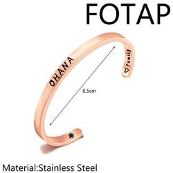 FOTAP Ohana Bracelet Hibiscus Flower Jewelry Ohana Means Family Necklace OHANA Fans Jewelry BFF Jewelry