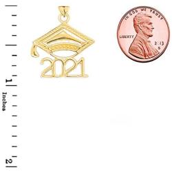 Certified 14k Gold Class of 2021 Graduation Cap Charm Pendant