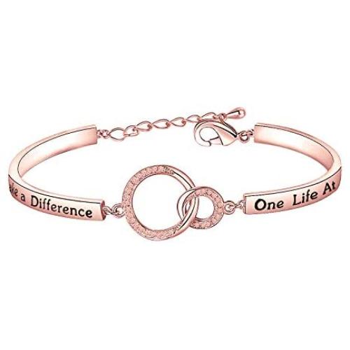ENSIANTH You Make A Difference Bracelet Appreciation Gift for Social Worker Volunteer Teachers Nurse Doctor Inspirational Gift