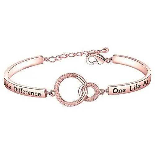 ENSIANTH You Make A Difference Bracelet Appreciation Gift for Social Worker Volunteer Teachers Nurse Doctor Inspirational Gift
