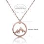Vinjewelry Circle Snowy Mountain Pendant Necklace-The Mountains are Calling Hiking Gift for Her