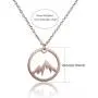Vinjewelry Circle Snowy Mountain Pendant Necklace-The Mountains are Calling Hiking Gift for Her