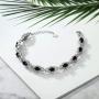 Gem Stone King 8.00 Ct Oval Black Onyx 925 Sterling Silver 7 Inch Bracelet With 1 Inch Extender