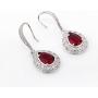 CZ Teardrop Earrings for Women - Sterling Silver Bridal Pear Shape Cubic Zirconia Crystal Rhinestone Fishhook Dangle Drop Earrings for Bride Bridesmaids Wedding Party Prom Fashion Costume Jewelry