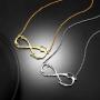 U7 Personalized Necklace Choker Charm Initials Naming Jewelry Platinum / 18K Gold Custom Any Name/Her Name/Double Names/Infinity 4 Family or BFF Names, Chain 16''-18''