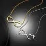 U7 Personalized Necklace Choker Charm Initials Naming Jewelry Platinum / 18K Gold Custom Any Name/Her Name/Double Names/Infinity 4 Family or BFF Names, Chain 16''-18''