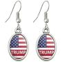 GRAPHICS & MORE President Trump American Flag Novelty Dangling Drop Oval Charm Earrings