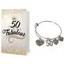 Infinity Collection 50th Birthday Bracelet and Card Gift Set for Women, 50th Birthday Expandable Charm Bracelet, Adjustable Bangle, Perfect 50th Birthday Gift Ideas