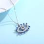 JUSTKIDSTOY Evil Eye Necklace for Women Girls Sterling Silver Lucky Blue Eye Pendant Neckalces Evil Eye Jewelry Gifts