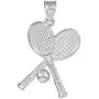 925 Sterling Silver Tennis Racquets and Ball Sports Pendant Necklace 925 Sterling Silver Tennis Racquets and Ball Sports Pendant Necklace