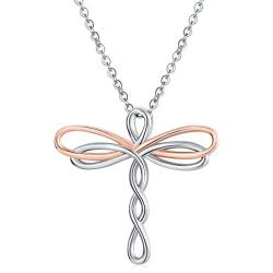 Dragonfly Necklace 925 Sterling Silver Infinity Pendant Necklace Dragonfly Jewelry Gifts for Women