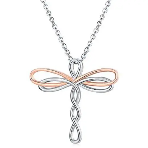 Dragonfly Necklace 925 Sterling Silver Infinity Pendant Necklace Dragonfly Jewelry Gifts for Women