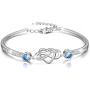 AOBOCO 925 Sterling Silver Infinity Endless Love Bracelet - I Love You Forever Series Adjustable 6-8 in Bracelet with Crystals from Austria Jewelry Gift for Women Girls