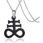 Leviathan Cross Pendant Brimstone Symbol Jewellery Stainless Steel Church of Satan Necklace