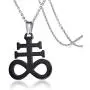 Leviathan Cross Pendant Brimstone Symbol Jewellery Stainless Steel Church of Satan Necklace
