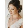 SWEETV Marquise Wedding Jewelry Sets for Brides, Crystal Cluster Bridal Necklace Earrings Jewelry Set for Women Prom Costume