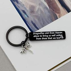 EIGSO Memorial Keychain Dragonflies Bracelet Dragonflies Visit from Heaven Sympathy Gifts for Loss of Loved One Remembering Jewelry