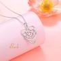 925 Sterling Silver Good Luck Irish Claddagh Celtic Knot Love Heart Pendant Necklace for Women Girls Ladies Birthday Gift, 18'' Rolo Chain