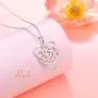925 Sterling Silver Good Luck Irish Claddagh Celtic Knot Love Heart Pendant Necklace for Women Girls Ladies Birthday Gift, 18'' Rolo Chain