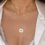 CHESKY 14K Gold Plated Coins Pendant Necklace for Women Handmade Circle Choker Necklace with Round Disc Pendants Delicate Jewelry